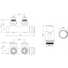 Mexen G00 комплект термостатичен ъглов, Duplex, DN50, златен - W907-900-50