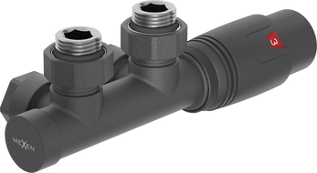 Mexen G00 ъглов термостатичен комплект, Duplex, DN50, антрацит - W907-900-66
