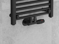 Mexen G00 комплект термостатичен ъглов, Duplex, DN50, черен - W907-900-70