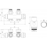 Mexen G00 термостатичен комплект ъглов/прав, Duplex, DN50, бял - W908-900-20