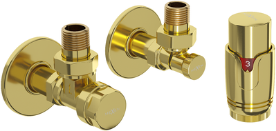 Mexen G00 термостатичен ъглов комплект с маскировка R, златист - W901-900-904-50