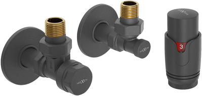 Mexen G00 ъглов термостатичен комплект с декоративна капачка R, антрацит - W901-900-904-66