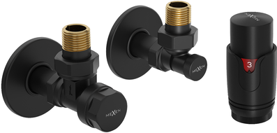 Mexen G00 ъглов термостатичен комплект с розетка R, черен - W901-900-904-70