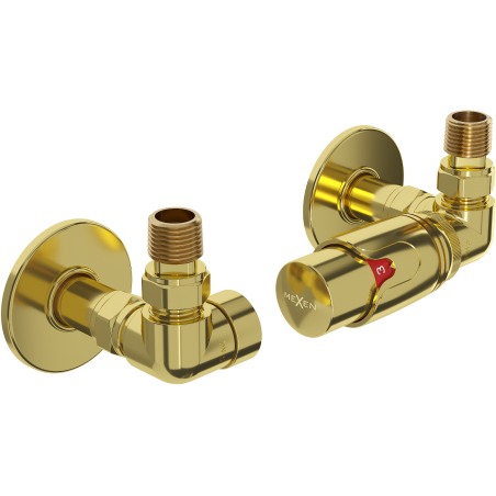 Mexen G00 аксиален термостатичен комплект с декоративна капачка R, златен - W903-900-904-50