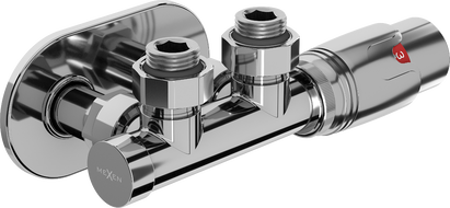 Mexen G00 термостатичен комплект ъглов с розетка R, Duplex, DN50, хром - W907-900-905-01