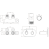 Mexen G00 комплект термостатен ъглов с капак R, Duplex, DN50, бял - W907-900-905-20