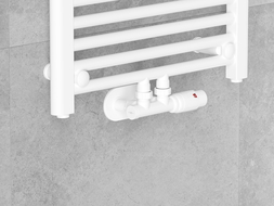 Mexen G00 ъглов термостатичен комплект с розетка R, Duplex, DN50, бял - W907-900-905-20