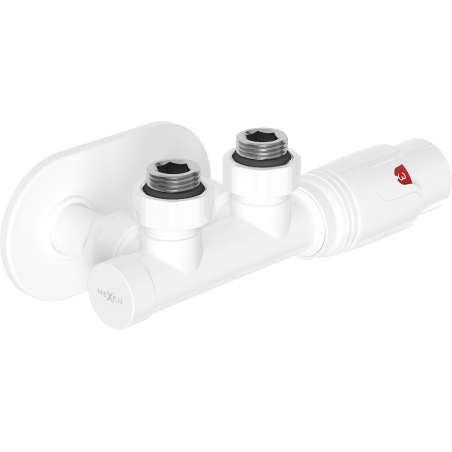 Mexen G00 ъглов термостатичен комплект с розетка R, Duplex, DN50, бял - W907-900-905-20