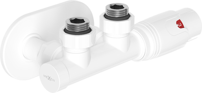 Mexen G00 ъглов термостатичен комплект с розетка R, Duplex, DN50, бял - W907-900-905-20