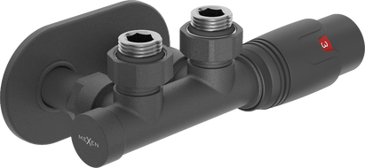 Mexen G00 ъглов термостатичен комплект с капак R, Duplex, DN50, антрацит - W907-900-905-66