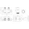 Mexen G00 комплект термостатичен ъглов/прав с маскировка R, Duplex, DN50, бял - W908-900-905-20
