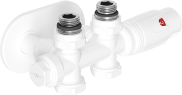 Mexen G00 термостатичен комплект ъглов/прав с розетка R, Duplex, DN50, бял - W908-900-905-20