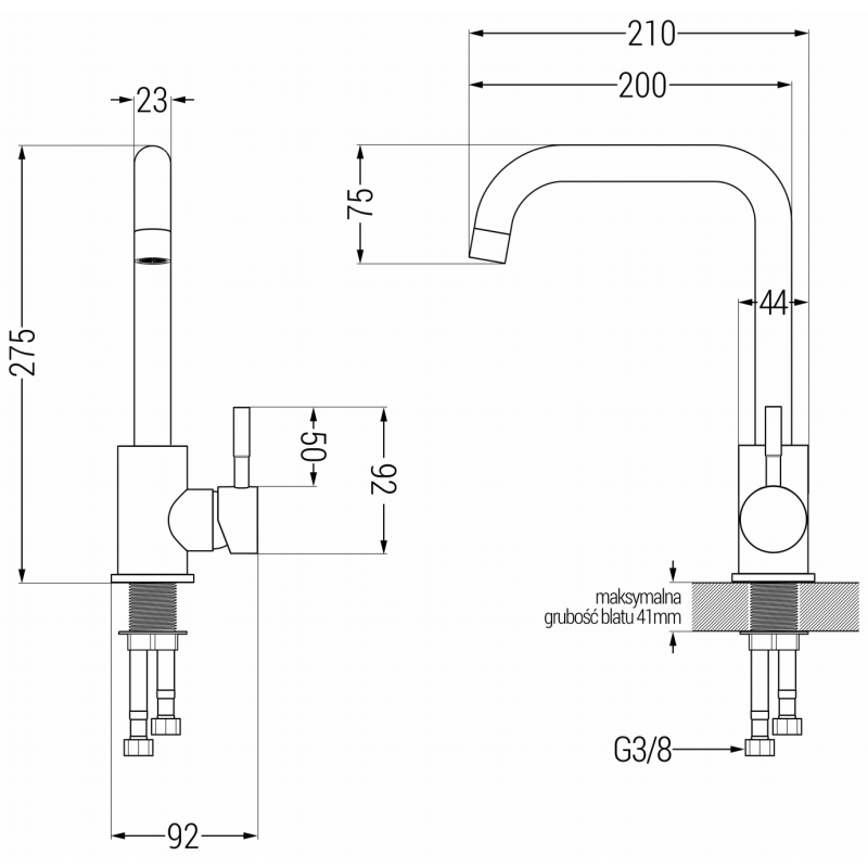 Mexen Modena кухненски смесител, розово злато - 671900-60
