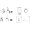 Mexen G00 Комплект за осев термостат с капак S, бял - W903-900-909-20