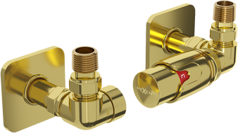 Mexen G00 аксиален термостатичен комплект с декоративен панел S, златен - W903-900-909-50