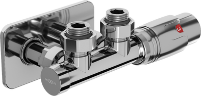 Mexen G00 ъглов термостатичен комплект с капак S, Duplex, DN50, хром - W907-900-910-01