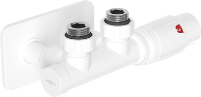 Mexen G00 ъглов термостатичен комплект с декоративен елемент S, Duplex, DN50, бял - W907-900-910-20