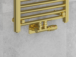 Mexen G00 термостатичен комплект ъглов с покритие S, Duplex, DN50, златен - W907-900-910-50