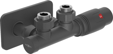 Mexen G00 ъглов термостатичен комплект с декоративен панел S, Duplex, DN50, антрацит - W907-900-910-66