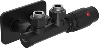 Mexen G00 комплект термостатичен ъглов с декоративен елемент S, Duplex, DN50, черен - W907-900-910-70