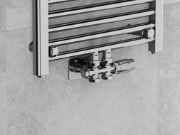 Mexen G00 термостатичен комплект ъглов/прав с маскировка S, Duplex, DN50, хром - W908-900-910-01