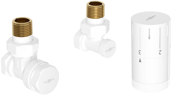 Mexen G05 термостатичен ъглов комплект, бял - W901-958-20