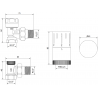 Mexen G05 ъглов термостатичен комплект, златен - W901-958-50