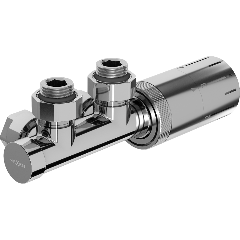 Mexen G05 ъглов термостатен комплект, Duplex, DN50, хром - W907-958-01