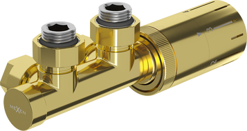 Mexen G05 ъглов термостатен комплект, Duplex, DN50, златист - W907-958-50