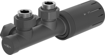 Mexen G05 ъглов термостатичен комплект, Duplex, DN50, антрацит - W907-958-66