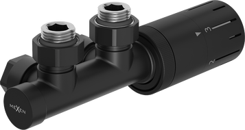 Mexen G05 термостатичен комплект ъглов, Duplex, DN50, черен - W907-958-70