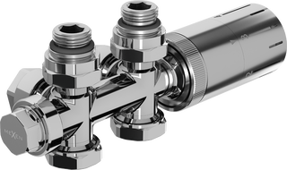 Mexen G05 термостатичен комплект ъглов/прав, Duplex, DN50, хром - W908-958-01