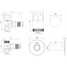 Mexen G05 ъглов термостатичен комплект с правоъгълна маска R, хром - W901-958-904-01