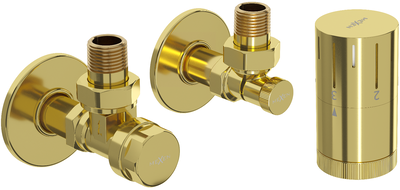 Mexen G05 ъглов термостатичен комплект с обшивка R, златен - W901-958-904-50