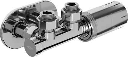 Mexen G05 ъглов термостатичен комплект с декоративна розета R, Duplex, DN50, хром - W907-958-905-01
