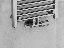 Mexen G05 ъглов термостатичен комплект с декоративна розета R, Duplex, DN50, хром - W907-958-905-01