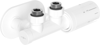 Mexen G05 комплект ъглов термостатичен с капак R, Duplex, DN50, бял - W907-958-905-20
