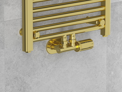 Mexen G05 ъглов термостатичен комплект с капак R, Duplex, DN50, златен - W907-958-905-50