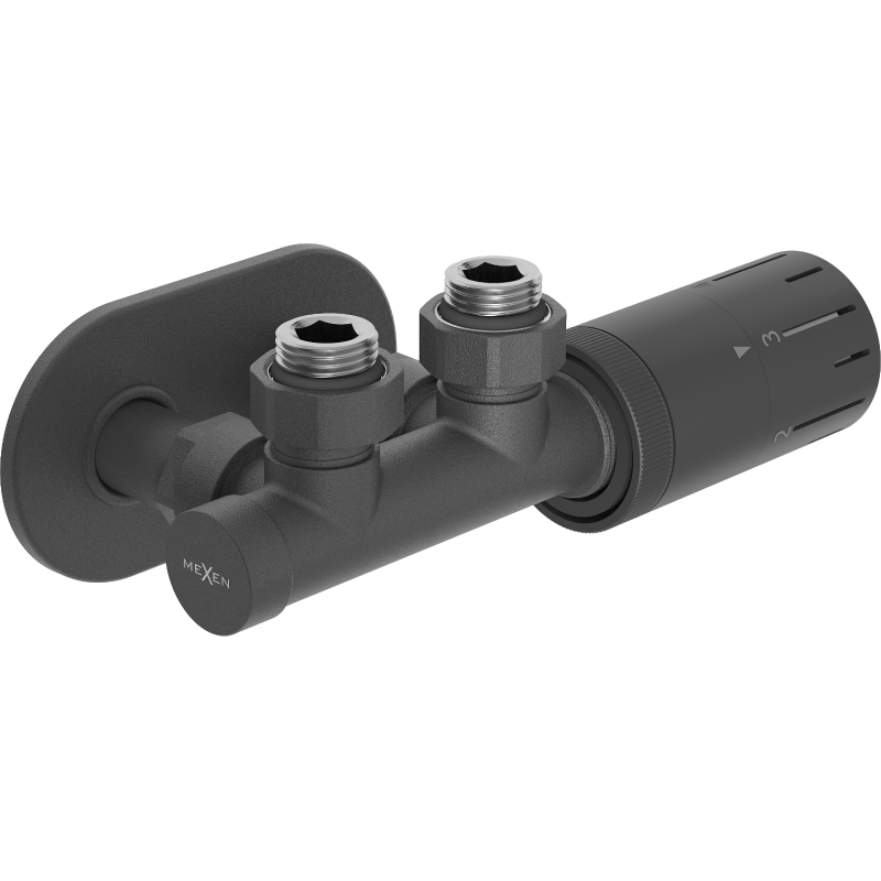 Mexen G05 ъглов термостатен комплект с капак R, Duplex, DN50, антрацит - W907-958-905-66