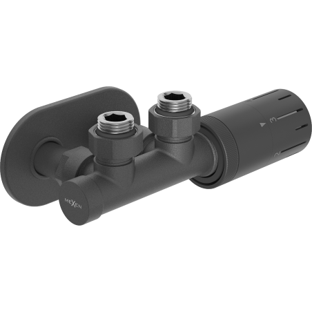 Mexen G05 ъглов термостатен комплект с капак R, Duplex, DN50, антрацит - W907-958-905-66