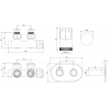 Mexen G05 ъглов термостатичен комплект с маска R, Duplex, DN50, черен - W907-958-905-70