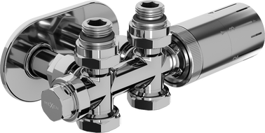 Mexen G05 термостатичен комплект ъглов/прав с маскировка R, Duplex, DN50, хром - W908-958-905-01