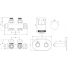 Mexen G05 комплект термостатичен ъглов/прав с капак R, Duplex, DN50, златен - W908-958-905-50