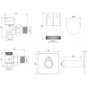 Mexen G05 ъглов термостатичен комплект с покритие S, хром - W901-958-909-01