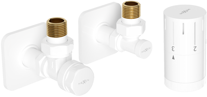 Mexen G05 ъглов термостатичен комплект с покритие S, бял - W901-958-909-20