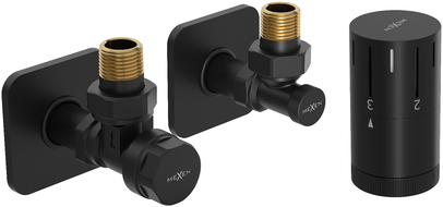 Mexen G05 ъглов термостатичен комплект с маскировка S, черен - W901-958-909-70