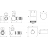 Mexen G05 термостатичен комплект аксиален с маска S, бял - W903-958-909-20