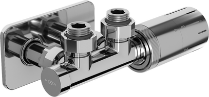 Mexen G05 ъглов термостатичен комплект с капак S, Duplex, DN50, хром - W907-958-910-01