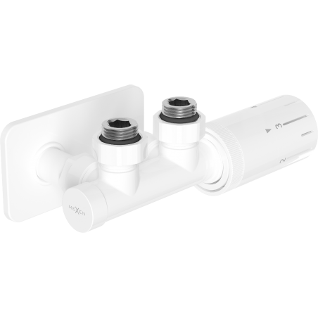 Mexen G05 термостатичен комплект ъглов с декоративно покритие S, Duplex, DN50, бял - W907-958-910-20