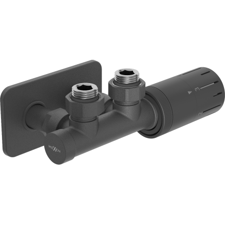 Mexen G05 ъглов термостатичен комплект с капак S, Duplex, DN50, антрацит - W907-958-910-66